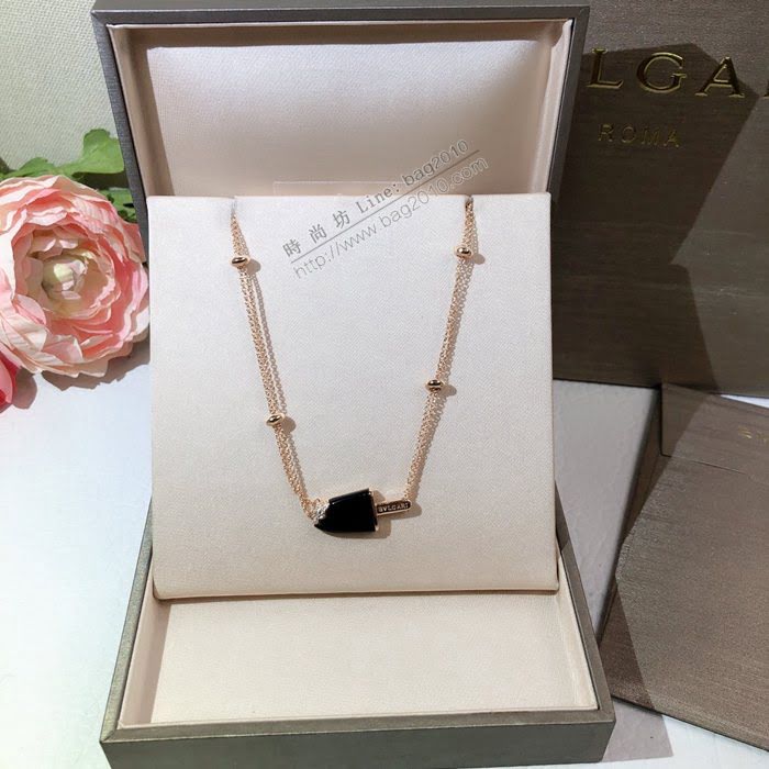 Bvlgari飾品 寶格麗雪糕項鏈 BVLGARI寶格麗最新霜淇淋項鏈 鑲嵌黑瑪瑙  zgbq3345